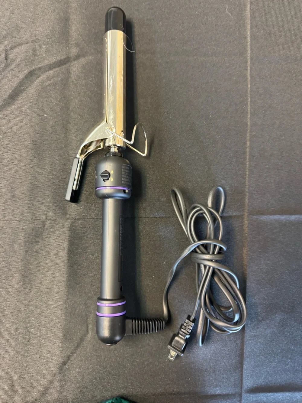 Black and gold Curling Iron with Purple Accents - Professional Hair Tool